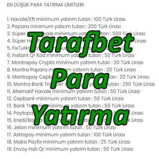 tarafbet para yatırma seçenekleri